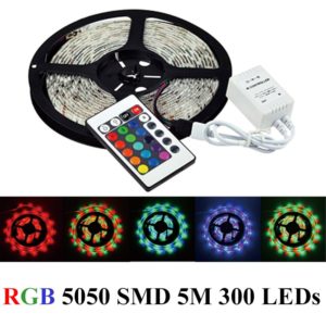 RGB-5M-5050-LED-Strip-Light-300-LED-DC-12V-Cool-White-Blue-Yellow-Red-Green-LED